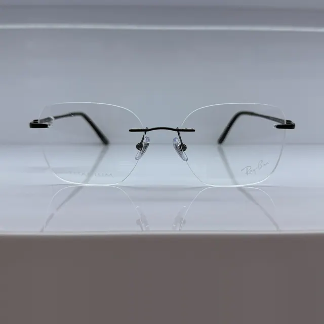 Ray-Ban Rimless Eyeglasses, Black Temples, Unisex Eyeglasses by Ray-Ban