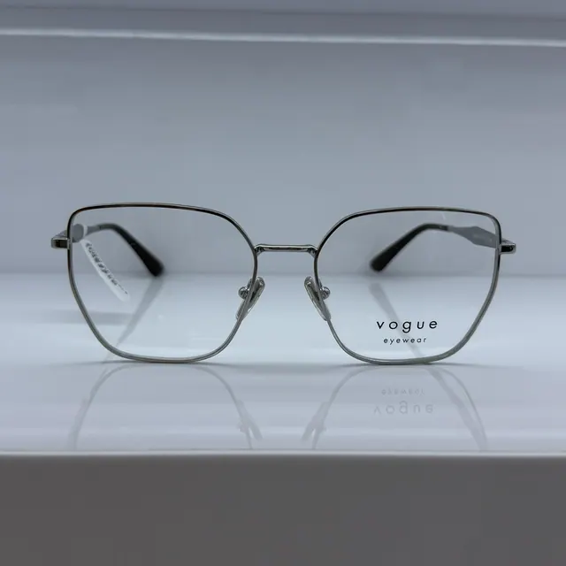 Vogue Eyewear Geometric Metal Eyeglasses, Silver, Women Eyeglasses by Vogue Eyewear