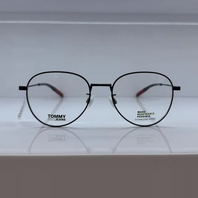 Tommy Jeans Round Metal Eyeglasses, Black, Unisex Eyeglasses by Tommy Jeans