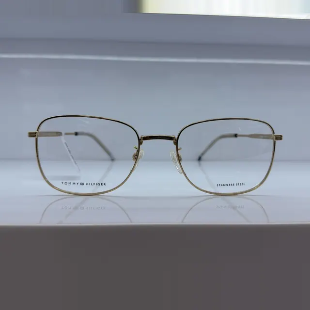 Tommy Hilfiger Square Metal Eyeglasses, Gold, Unisex Eyeglasses by Tommy Hilfiger