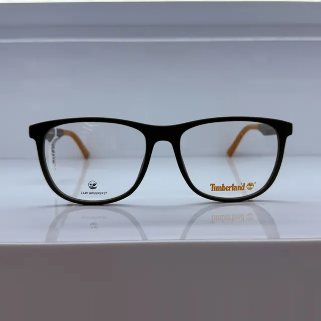 Timberland Rectangular Acetate Eyeglasses, Black, Men Eyeglasses by Timberland