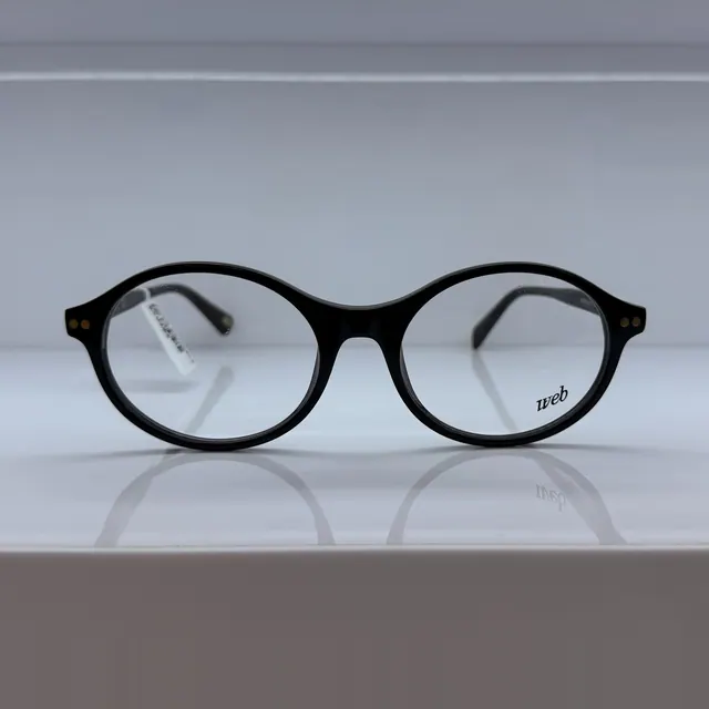 Web Eyewear Oval Acetate Eyeglasses, Black, Unisex Eyeglasses by Web Eyewear