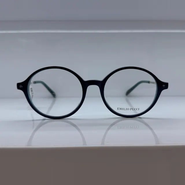 Emilio Pucci Round Acetate Eyeglasses, Navy, Unisex Eyeglasses by Emilio Pucci