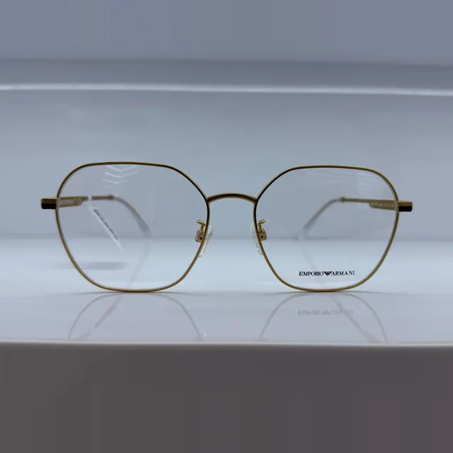Emporio Armani Geometric Metal Eyeglasses, Gold, Women Eyeglasses by Emporio Armani