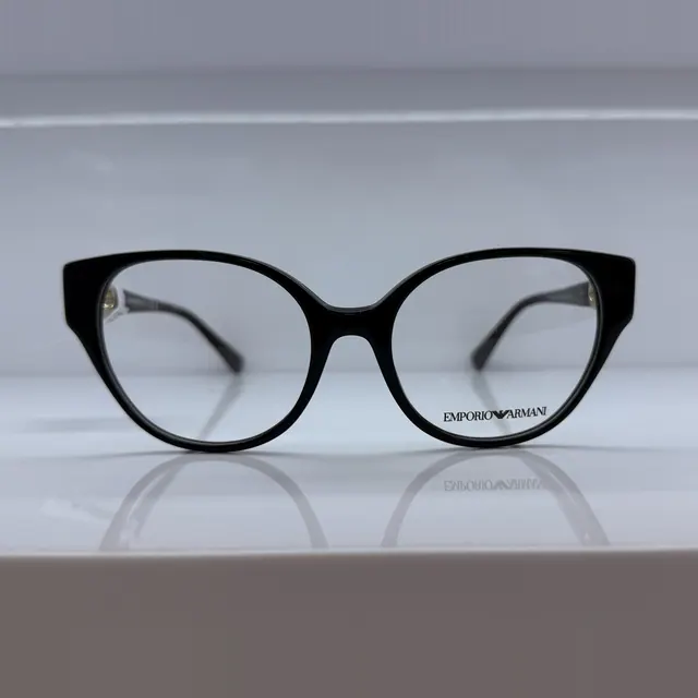 Emporio Armani Butterfly Acetate Eyeglasses, Black, Women Eyeglasses by Emporio Armani