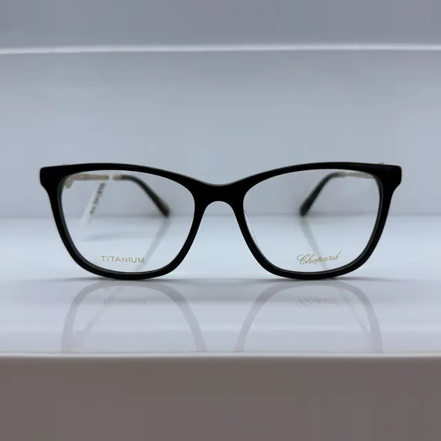 Chopard Square Acetate Eyeglasses, Black, Women Eyeglasses by Chopard