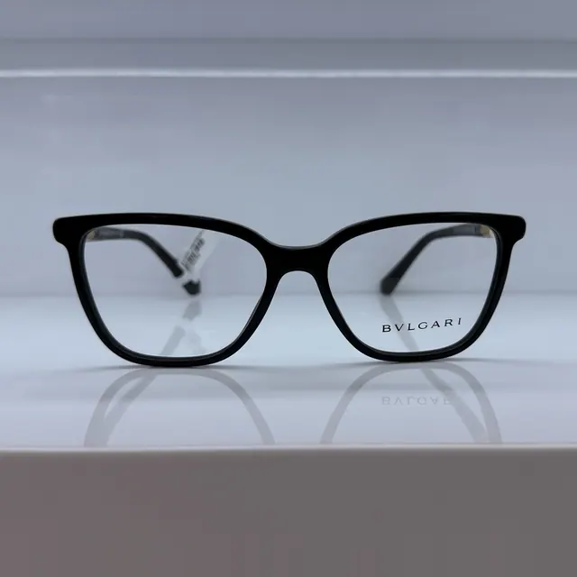 Bvlgari Square Acetate Eyeglasses, Black, Women Eyeglasses by Bvlgari