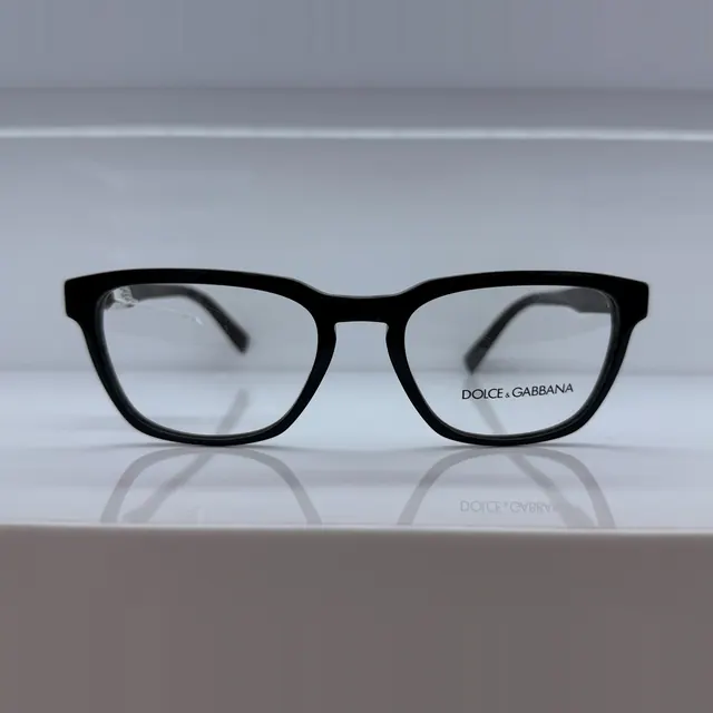 Dolce & Gabbana Square Acetate Eyeglasses, Black, Unisex Eyeglasses by Dolce & Gabbana