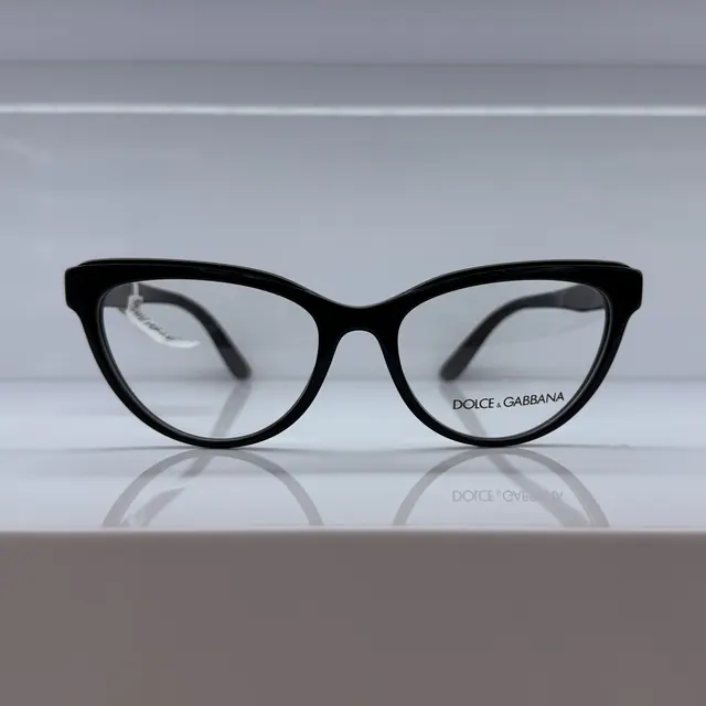 Dolce & Gabbana Cat-eye Acetate Eyeglasses, Black 2, Women Eyeglasses by Dolce & Gabbana