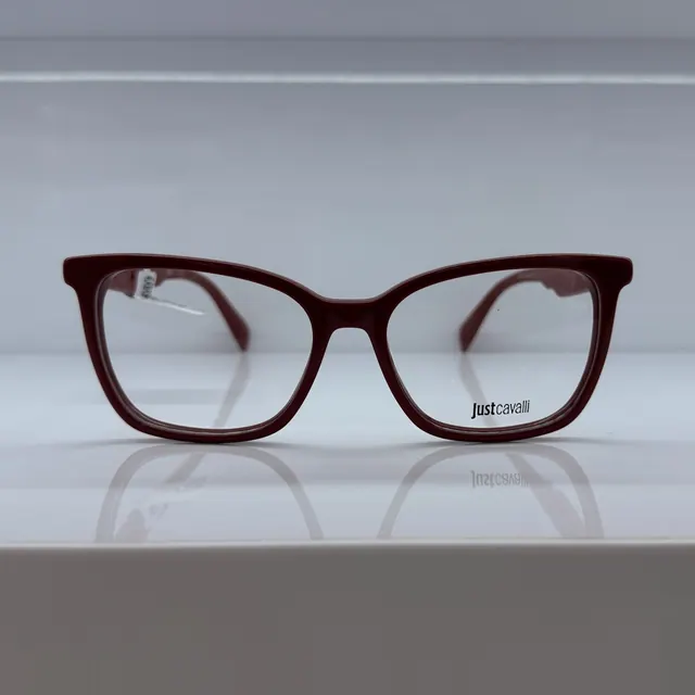 Just Cavalli Square Acetate Eyeglasses, Burgundy, Women Eyeglasses by Just Cavalli