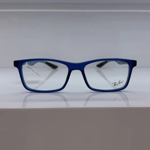 Ray-Ban Rectangular Acetate Eyeglasses, Matte Navy, Unisex Eyeglasses by Ray-Ban