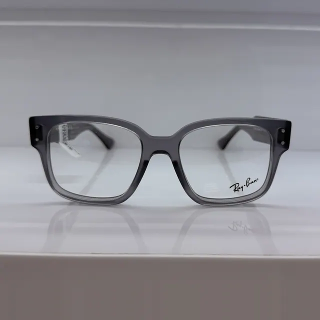 Ray-Ban Square Acetate Eyeglasses, Transparent Grey, Unisex Eyeglasses by Ray-Ban