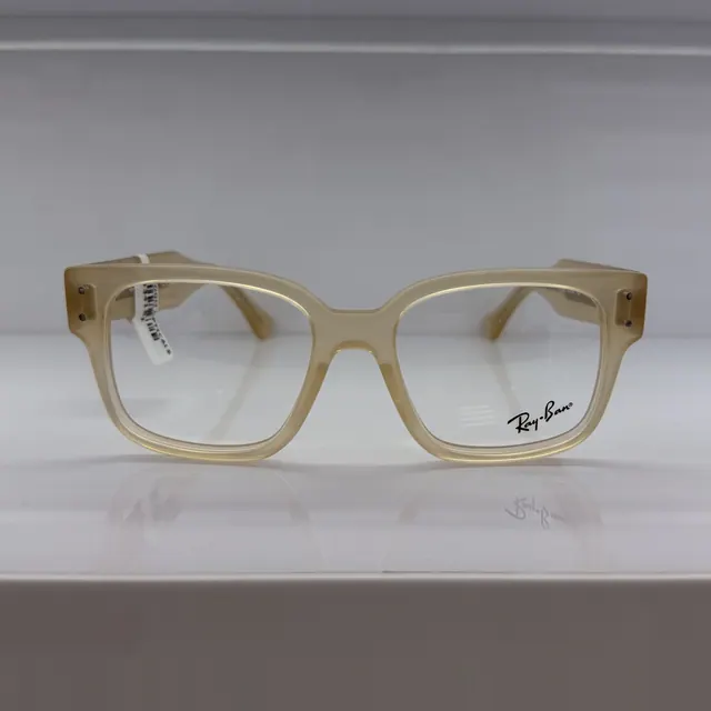Ray-Ban Square Acetate Eyeglasses, Matte Beige, Unisex Eyeglasses by Ray-Ban
