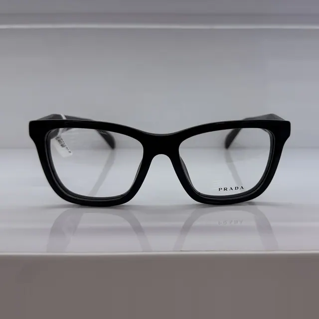 Prada Square Acetate Eyeglasses, Black, Unisex Eyeglasses by Prada