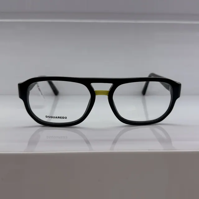 Dsquared2 Double-bridge Acetate Eyeglasses, Black, Men Eyeglasses by Dsquared2