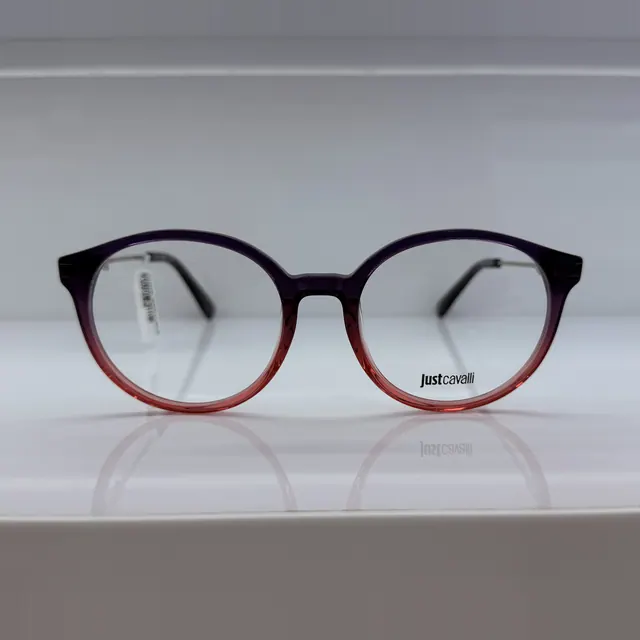 Just Cavalli Round Acetate Eyeglasses, Purple To Pink Gradient, Women Eyeglasses by Just Cavalli