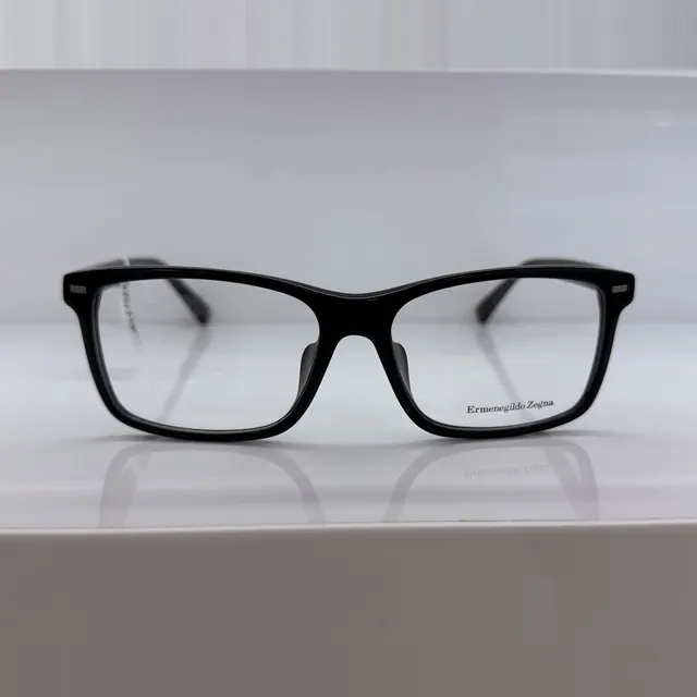 Ermenegildo Zegna Rectangular Acetate Eyeglasses, Black, Men Eyeglasses by Ermenegildo Zegna