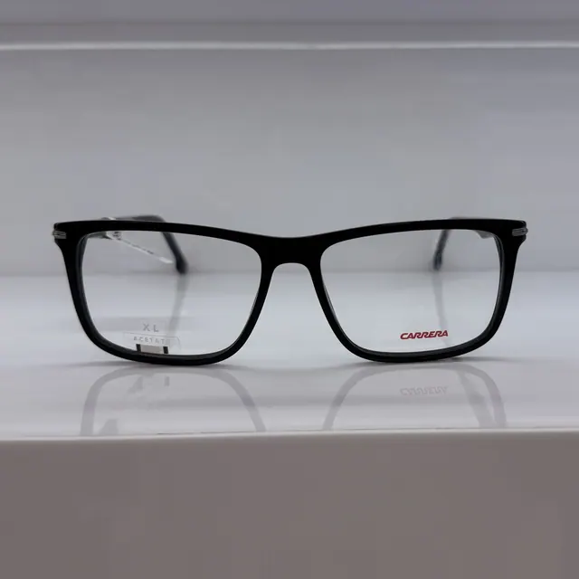 Carrera Rectangular Acetate Eyeglasses, Black, Men Eyeglasses by Carrera