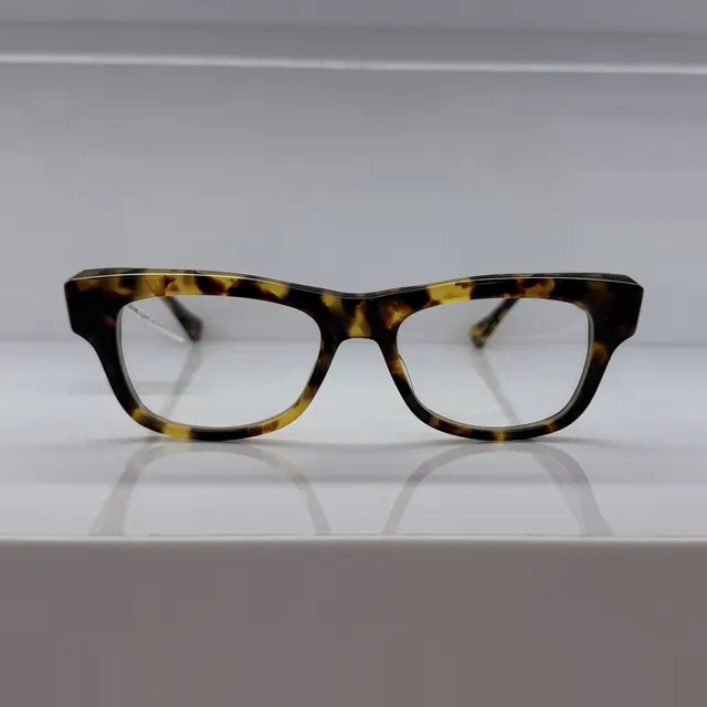 Designer Collection Square Acetate Eyeglasses, Yellow Tortoise, Unisex Eyeglasses by Designer Collection