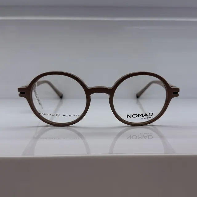 Nomad by Morel Round Handmade Acetate Eyeglasses, Brown, Unisex Eyeglasses by Nomad by Morel