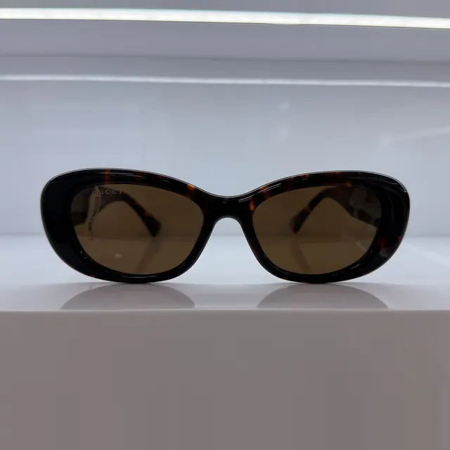 Gucci Oval Acetate Sunglasses, Tortoise, Women Sunglasses by Gucci