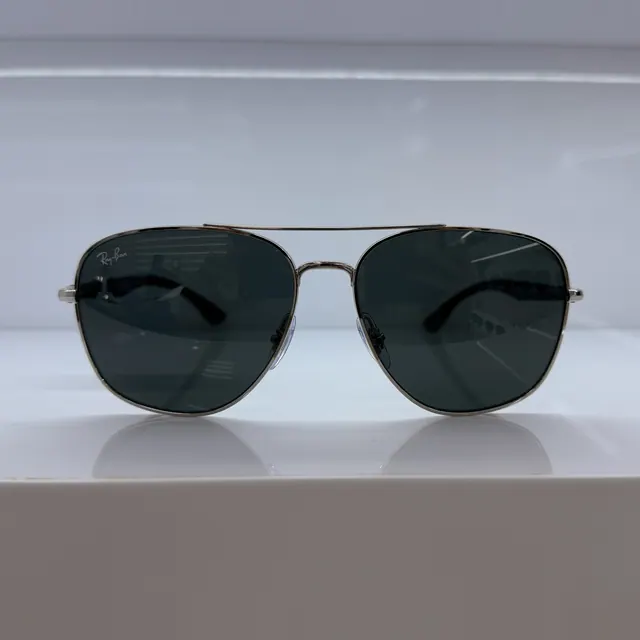 Ray-Ban Navigator Metal Sunglasses, Silver, Unisex Sunglasses by Ray-Ban