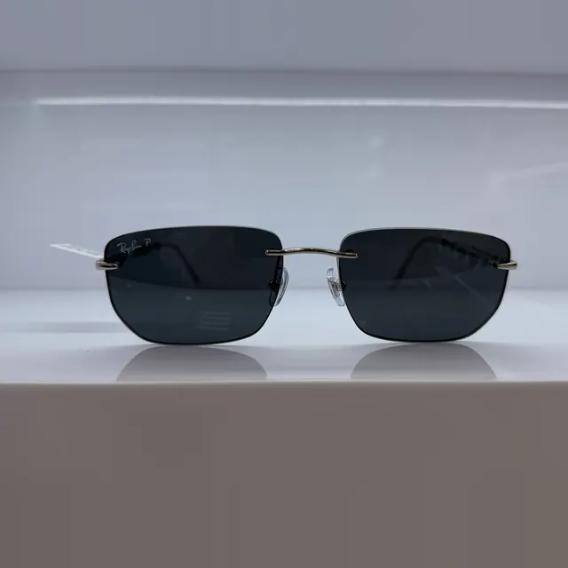 Ray-Ban Rimless Rectangular Sunglasses, Gunmetal, Unisex Sunglasses by Ray-Ban