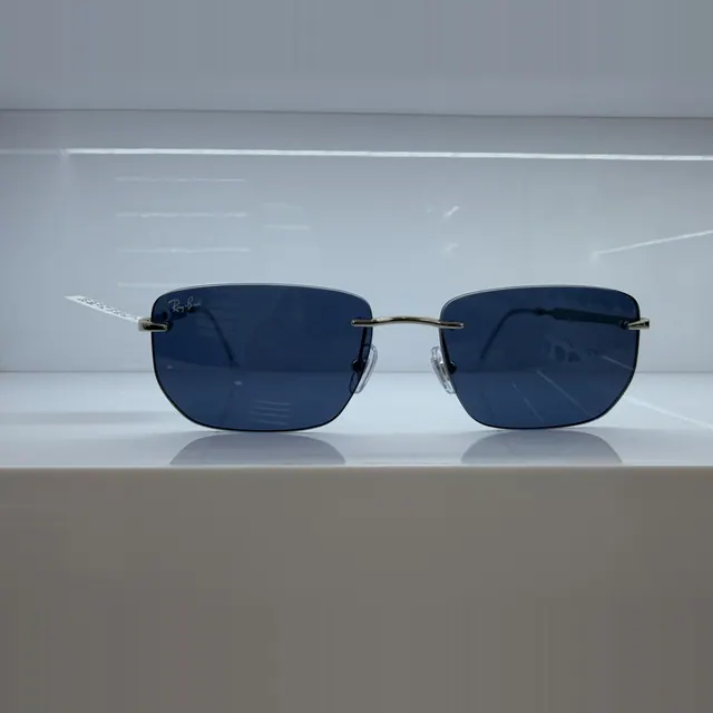Ray-Ban Rimless Rectangular Sunglasses, Silver, Unisex Sunglasses by Ray-Ban