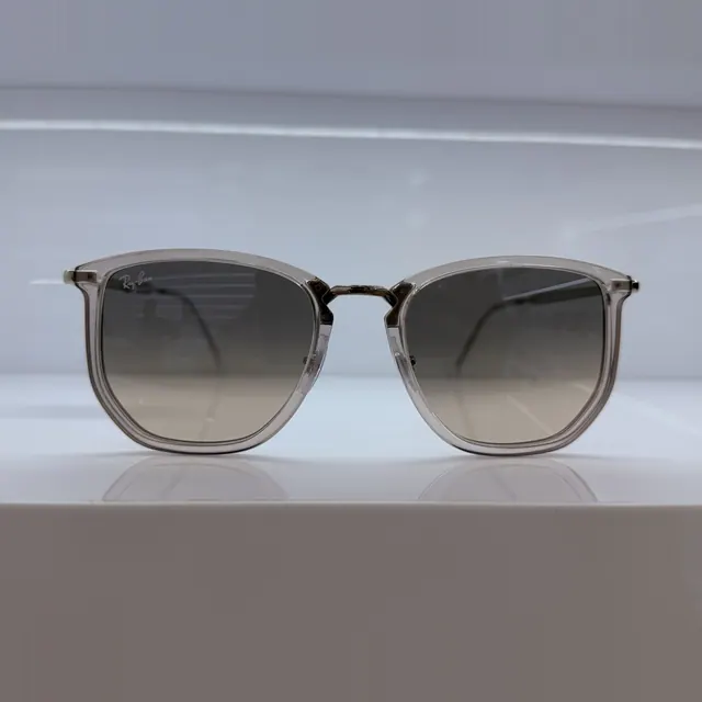 Ray-Ban Square Acetate And Metal Sunglasses, Transparent Grey, Unisex Sunglasses by Ray-Ban