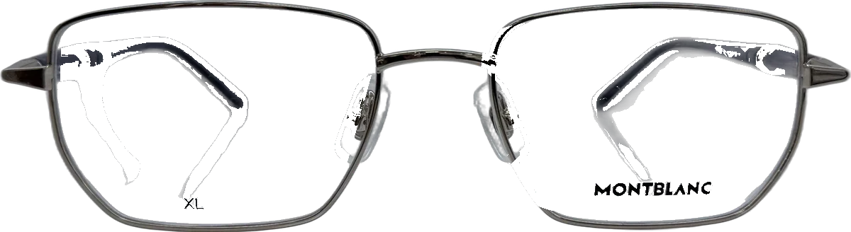 Montblanc Rectangular Metal, XL Size Eyeglasses, Gunmetal frame