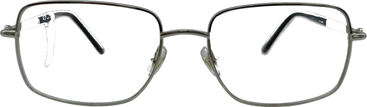Montblanc Rectangular Metal Eyeglasses, Silver frame