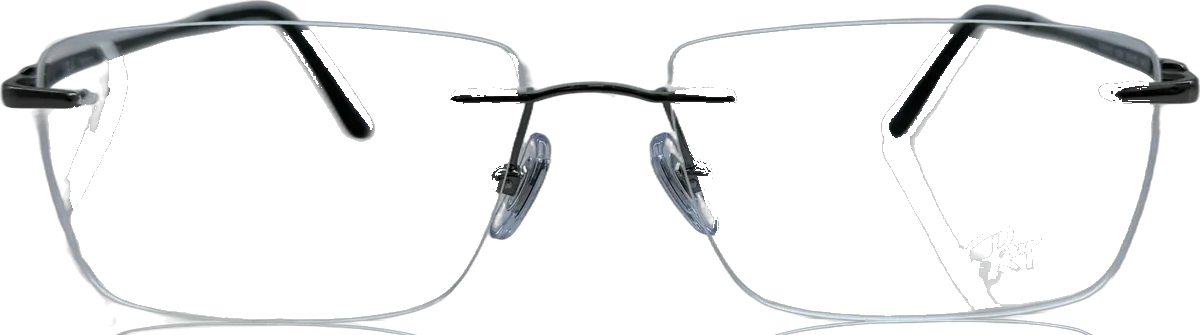 Ray-Ban Rimless Eyeglasses, Gunmetal And Black frame