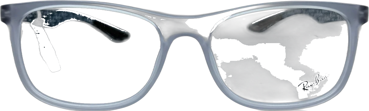 Ray-Ban Rectangular Acetate Eyeglasses, Matte Transparent Grey frame
