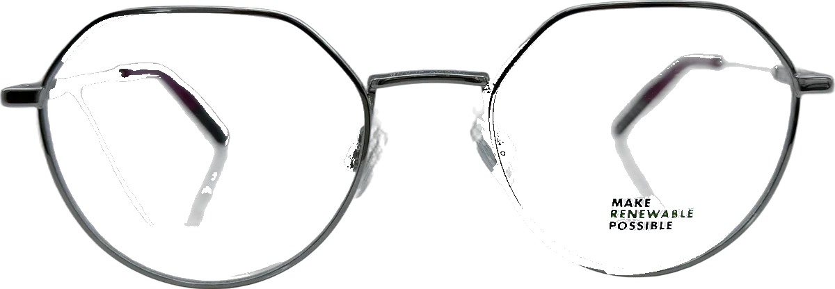 Tommy Jeans Hexagonal Metal Eyeglasses, Silver frame