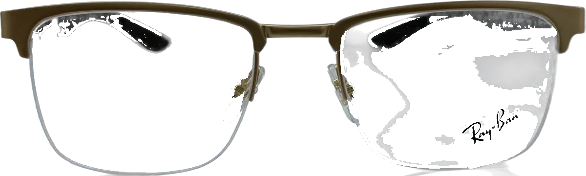 Ray-Ban Semi-rimless Browline Metal Eyeglasses, Gold frame