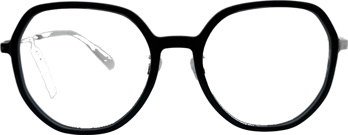 Tommy Hilfiger Geometric Round Acetate Eyeglasses, Black frame