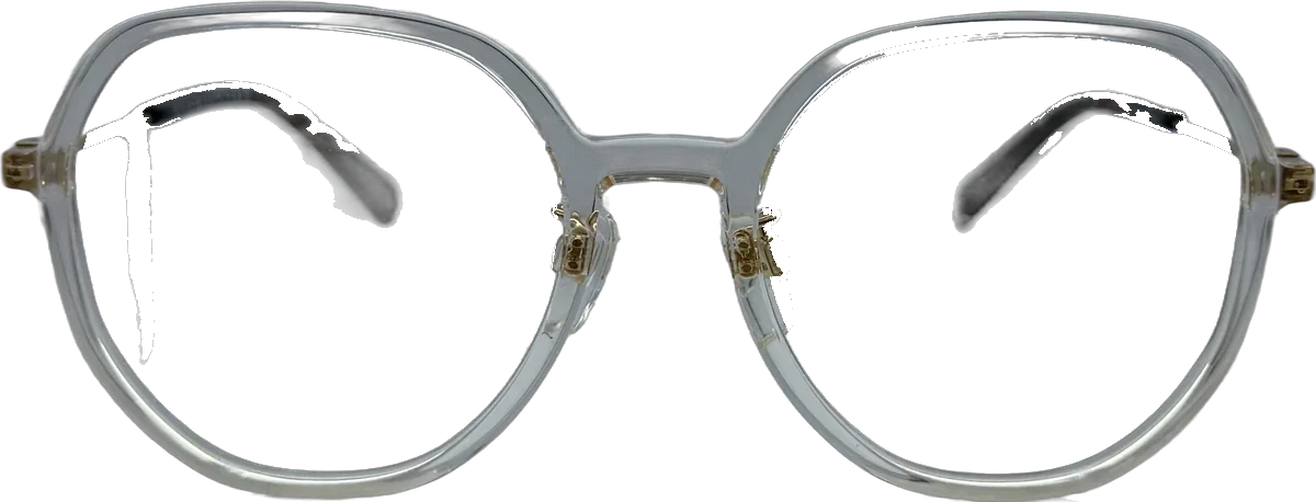 Tommy Hilfiger Geometric Round Acetate Eyeglasses, Crystal Clear frame