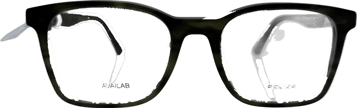 Police Clip-On Eyeglasses, Dark Green Tortoise frame