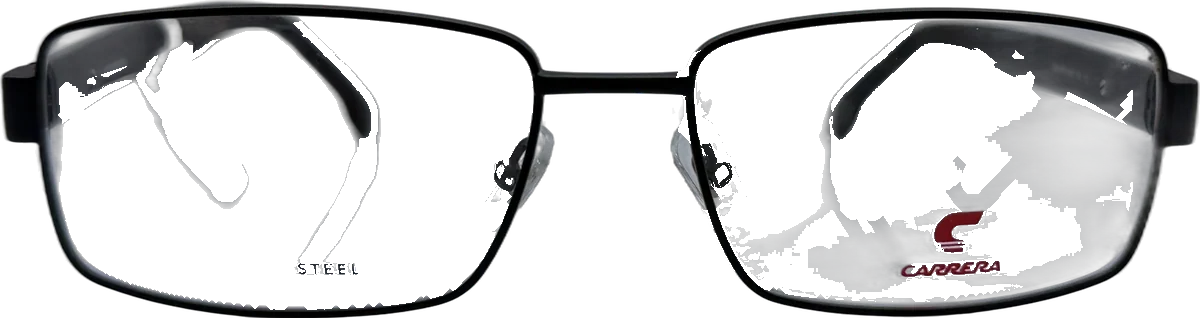 Carrera Rectangular Metal Eyeglasses, Black frame