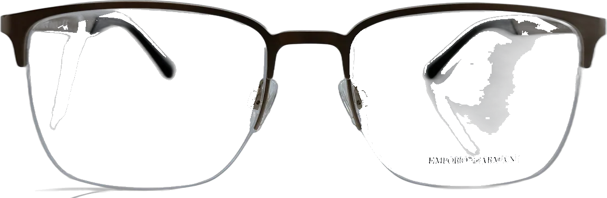 Emporio Armani Semi-rimless Browline Metal Eyeglasses, Gunmetal frame