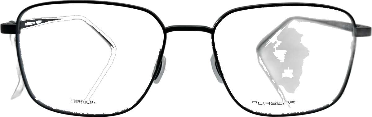 Porsche Design Square Titanium Eyeglasses, Black frame