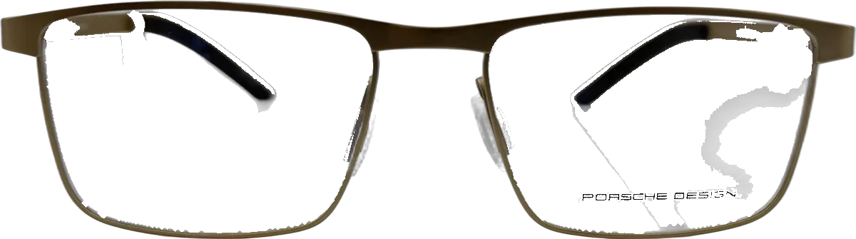 Porsche Design Rectangular Titanium Eyeglasses, Bronze frame