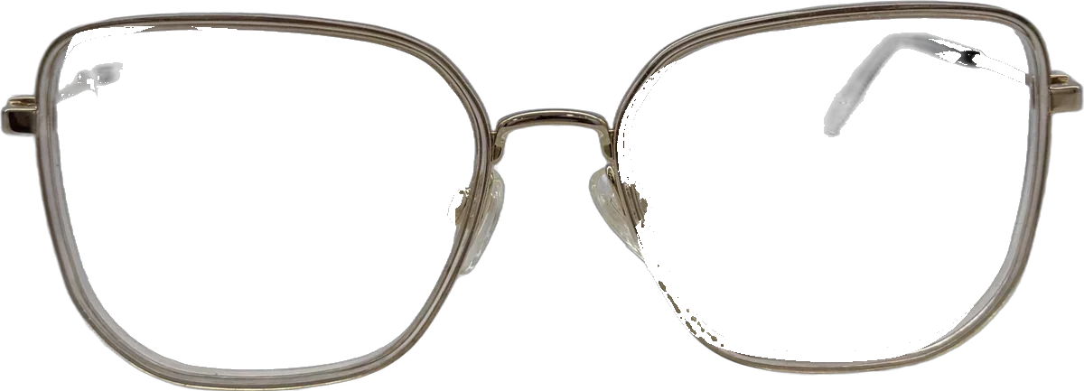 Tommy Hilfiger Square Metal And Acetate Eyeglasses, Gold And Crystal frame