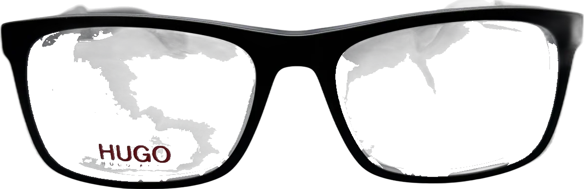 HUGO Rectangular Acetate Eyeglasses, Black frame
