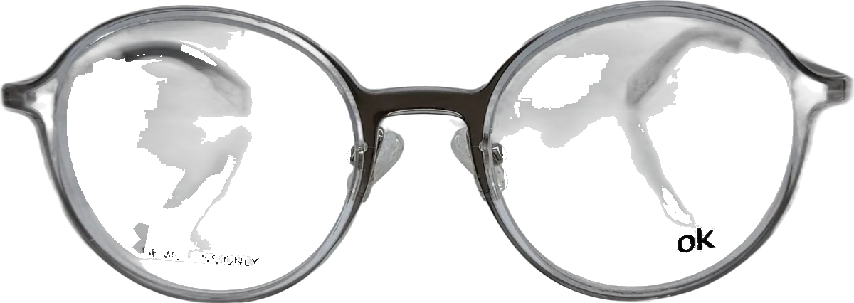 Reebok Round Acetate And Metal Eyeglasses, Crystal And Gunmetal frame