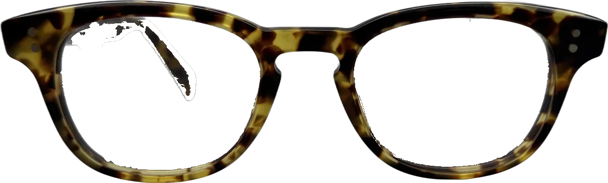 Designer Collection Round Acetate Eyeglasses, Yellow Tortoise frame