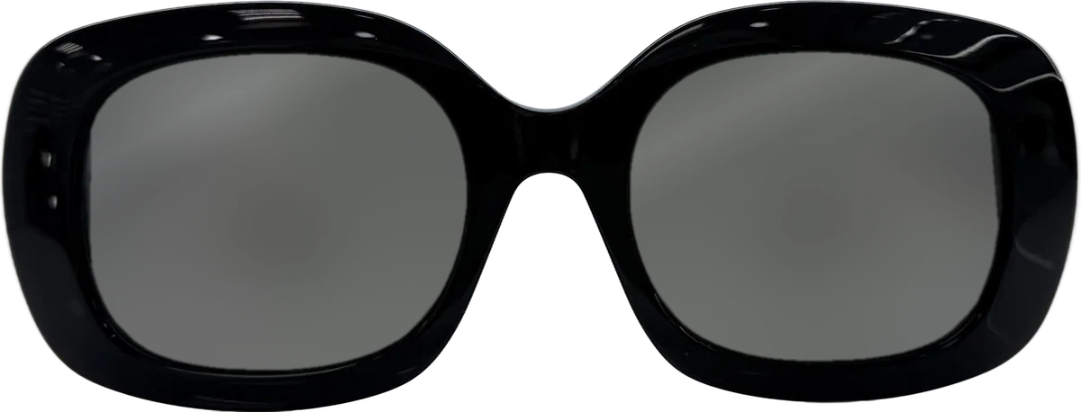 Designer Collection Oversized Square Acetate Sunglasses, Black frame