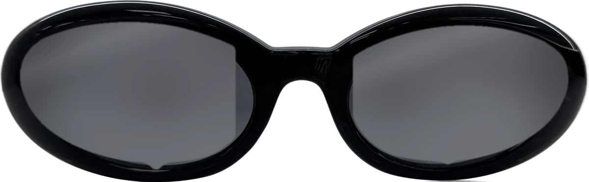 Designer Collection Oval Acetate Sunglasses, Black frame