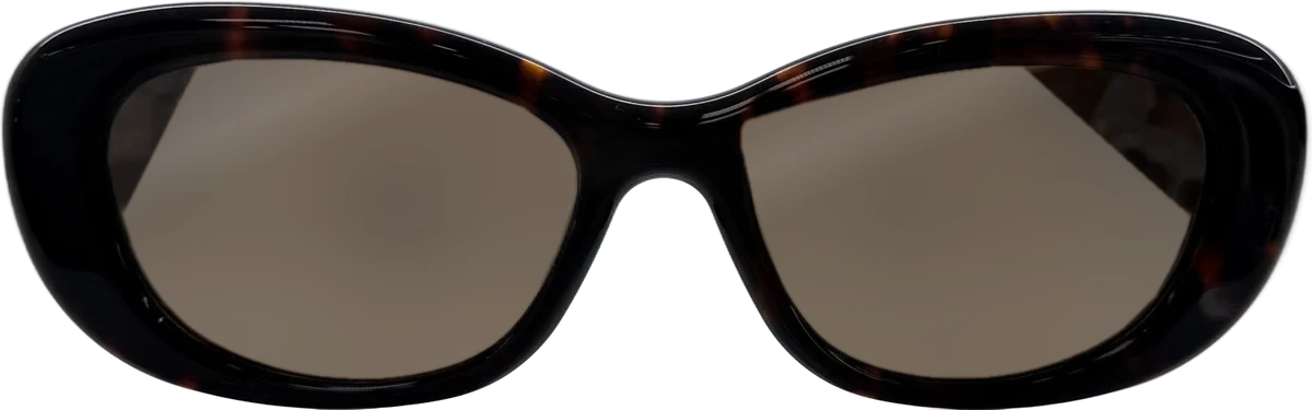 Gucci Oval Acetate Sunglasses, Tortoise frame