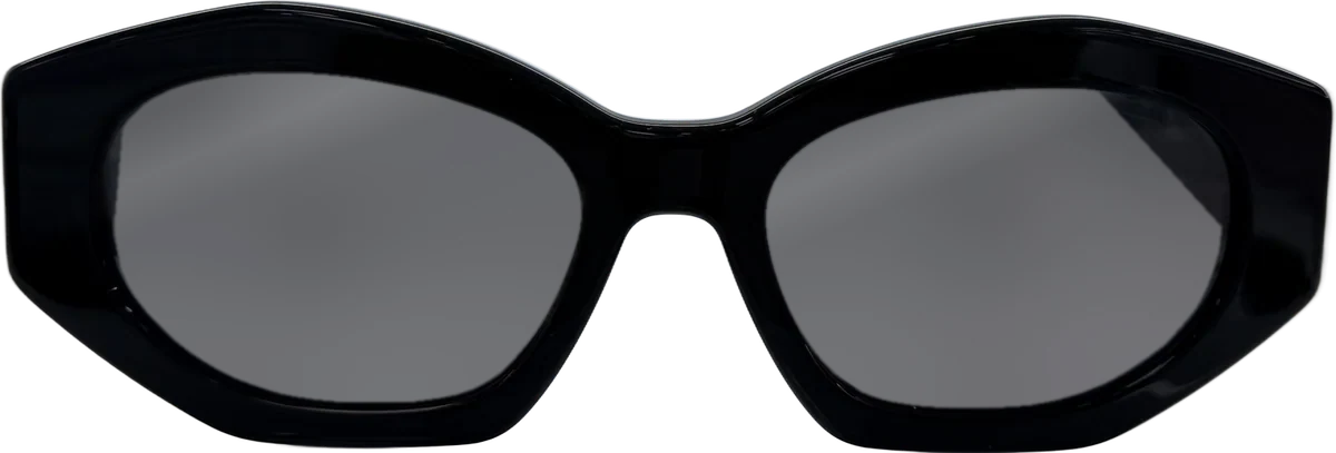 Designer Collection Geometric Acetate Sunglasses, Black frame